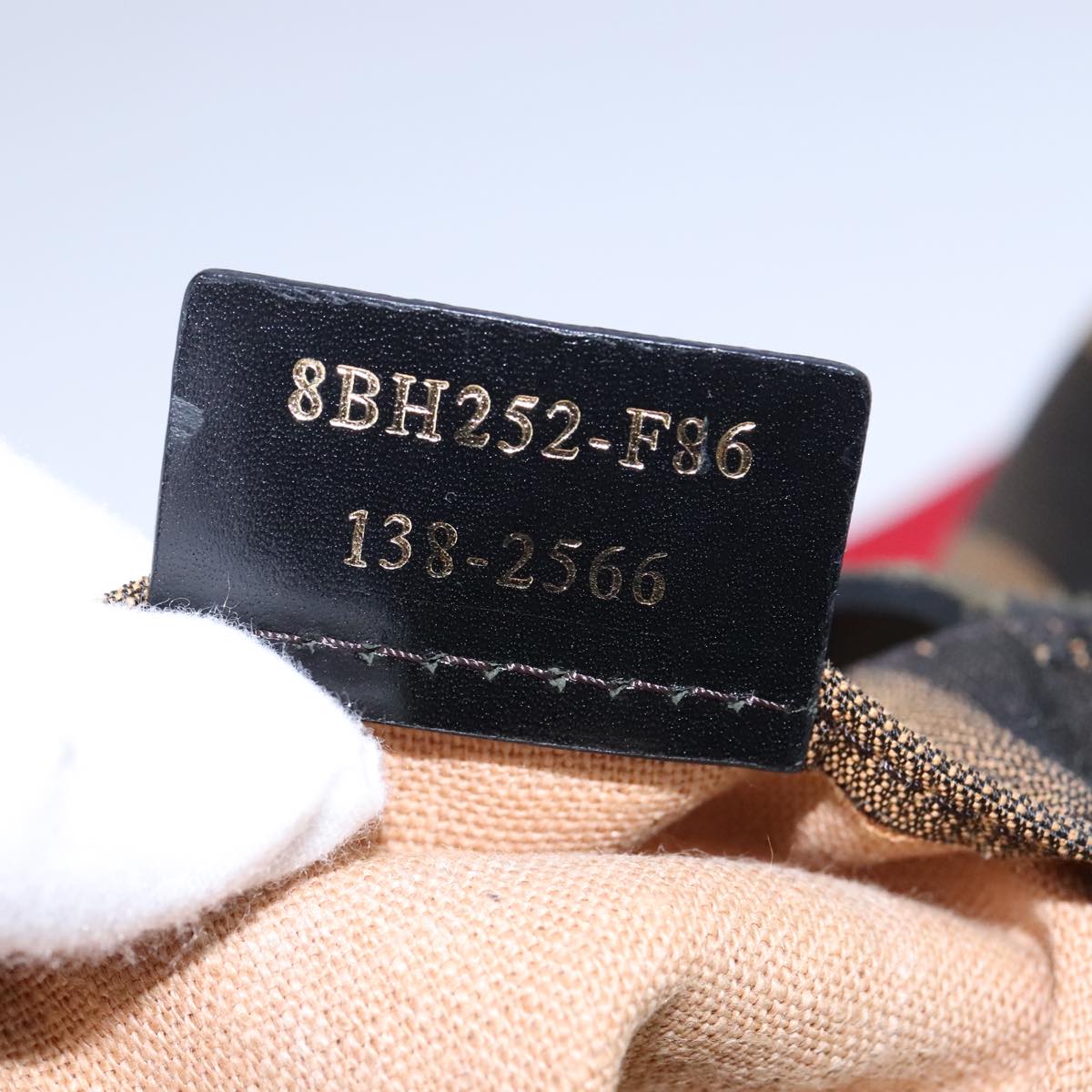 FENDI Pecan Canvas Shoulder Bag Brown Black yk16282