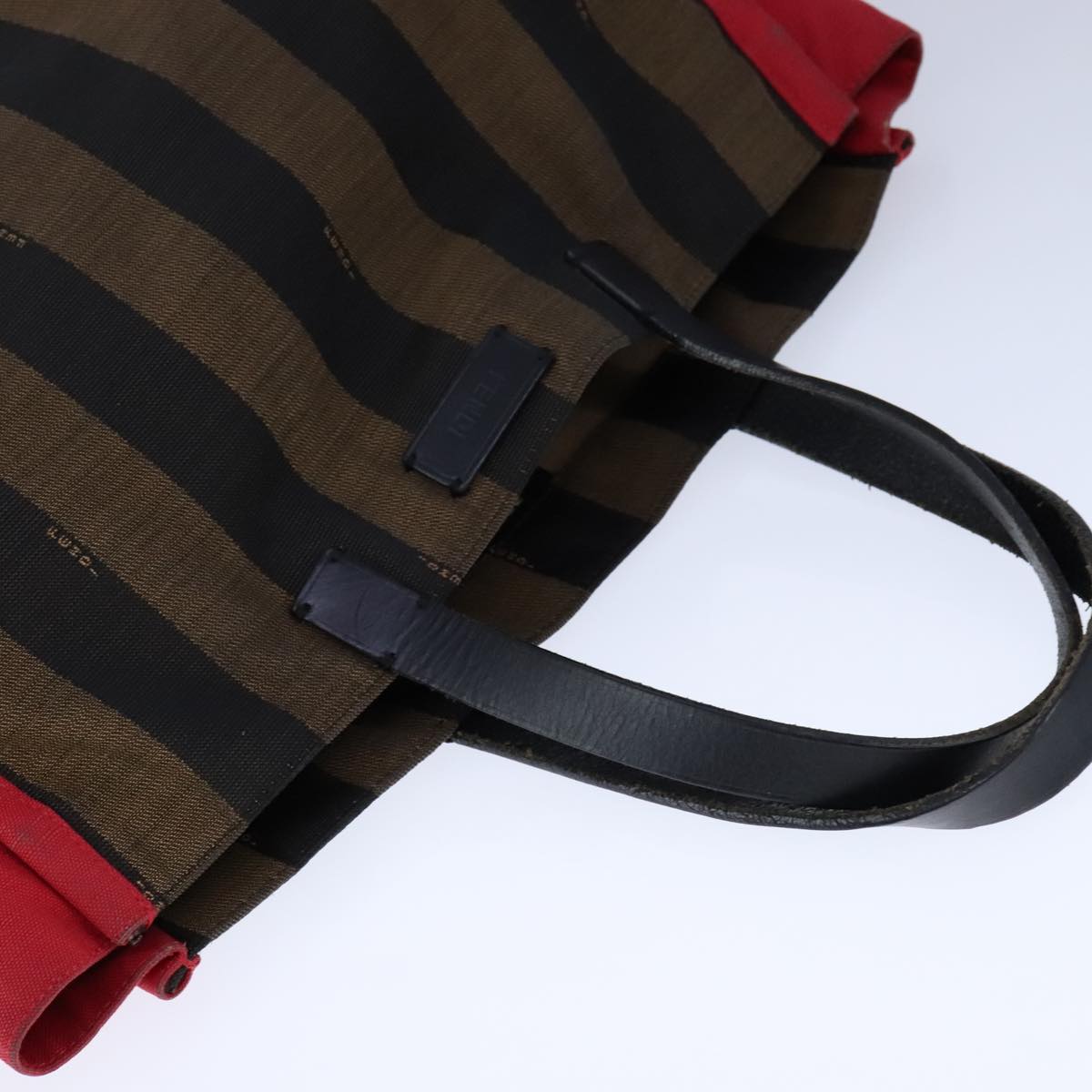 FENDI Pecan Canvas Shoulder Bag Brown Black yk16282