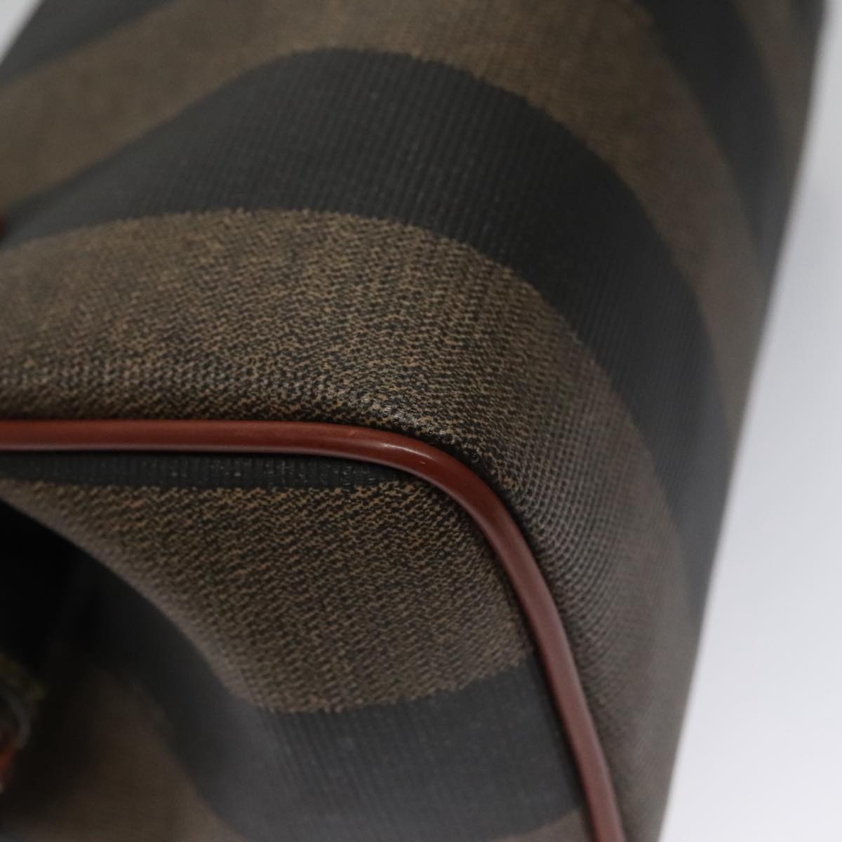 FENDI Pecan Canvas Mini Hand Bag Brown Black yk16320