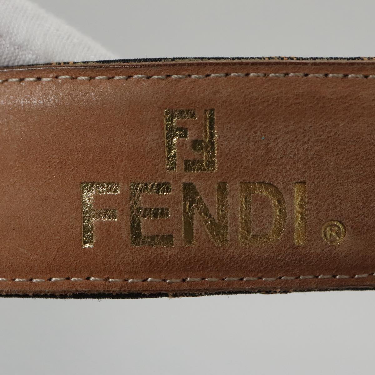 FENDI Zucca Canvas Belt 32.3""-36.2"" Brown yk16363