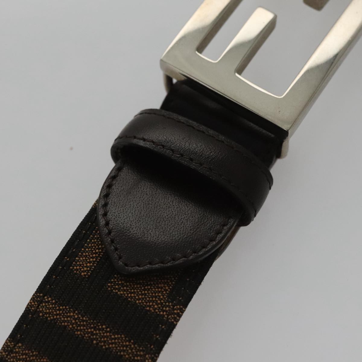 FENDI Zucca Canvas Belt 32.3""-36.2"" Brown yk16363
