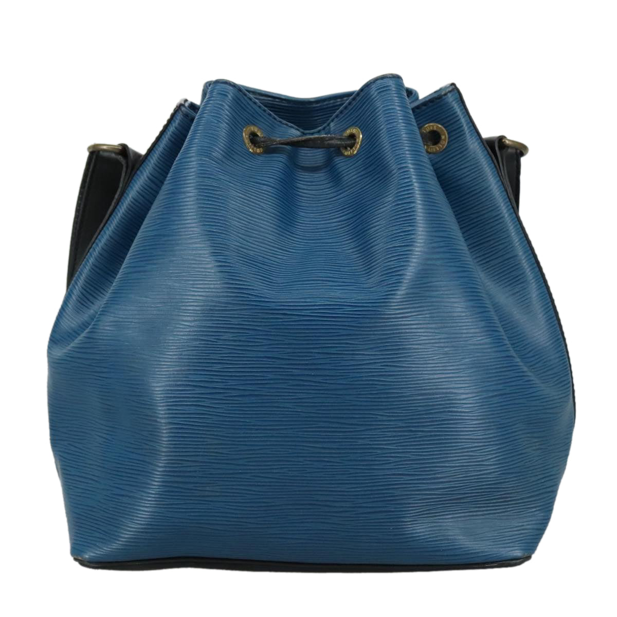 LOUIS VUITTON Epi Petit Noe Shoulder Bag Bicolor Black Blue M44152 yk16375