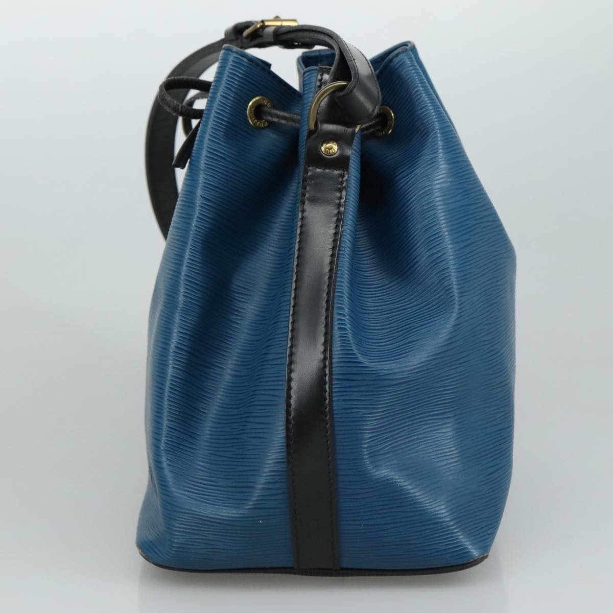 LOUIS VUITTON Epi Petit Noe Shoulder Bag Bicolor Black Blue M44152 yk16375