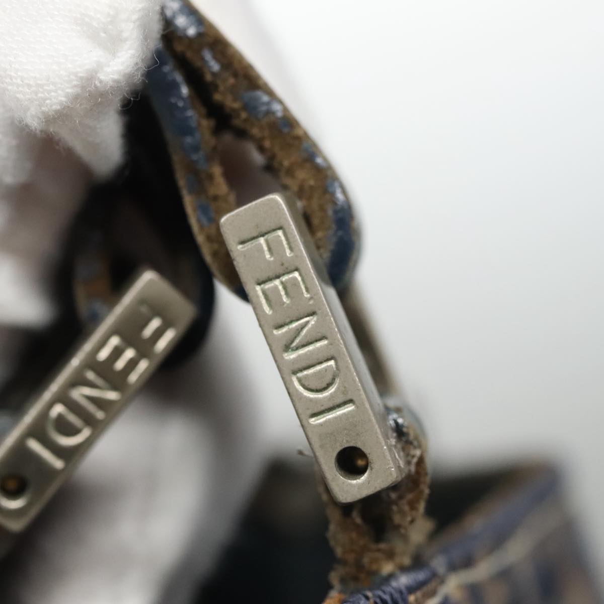 FENDI Zucchino Canvas Tote Bag Navy yk16382
