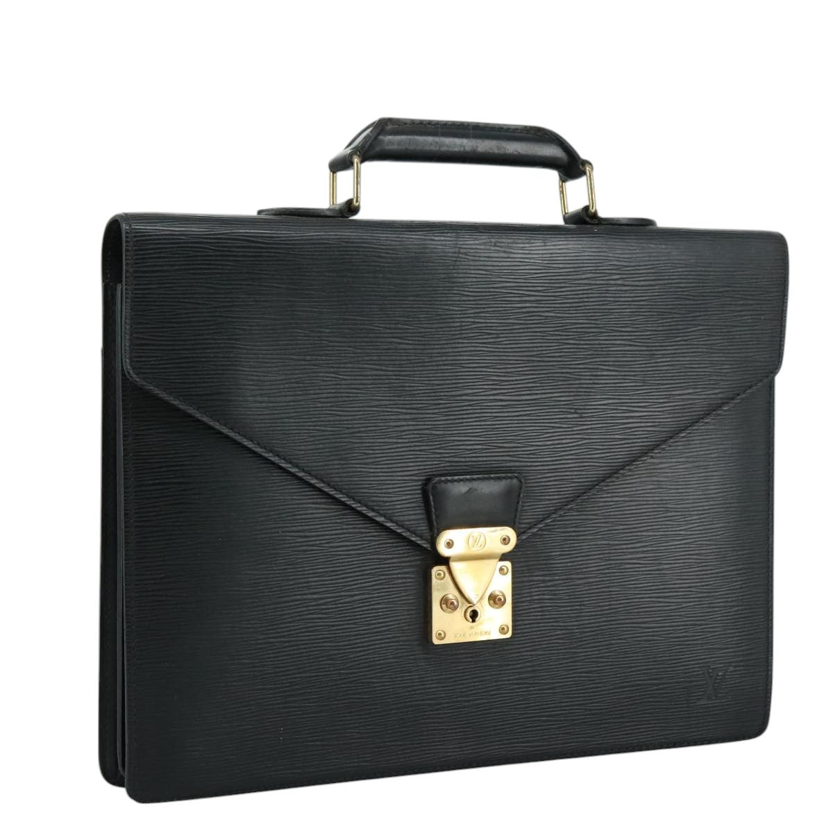 LOUIS VUITTON Epi Serviette Conseiller Business Bag Black M54422 LV yk16392