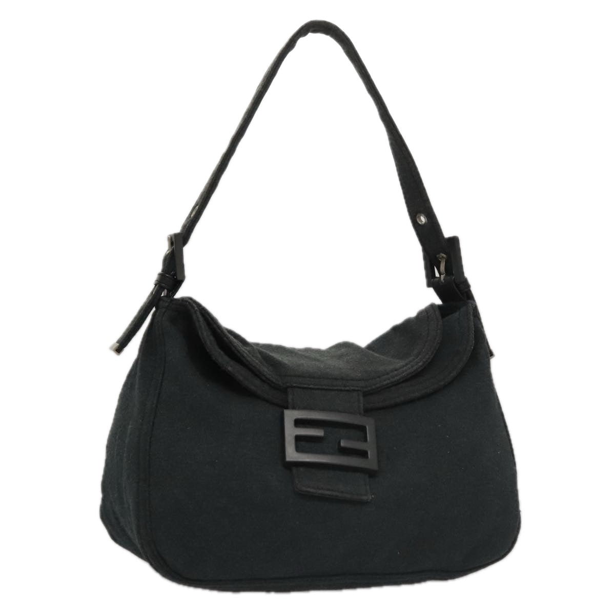 FENDI Mamma Baguette Shoulder Bag cotton Gray yk16404