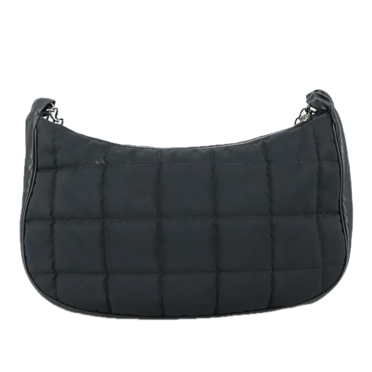 CHANEL Choco Bar Chain Shoulder Bag Nylon Black CC yk16437