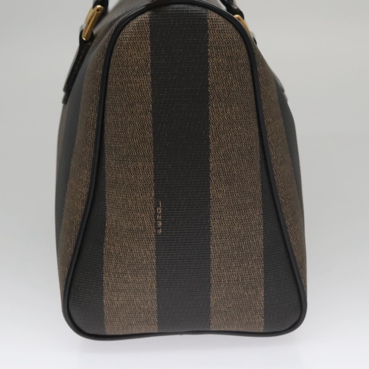 FENDI Pecan Canvas Hand Bag Brown Black yk16619