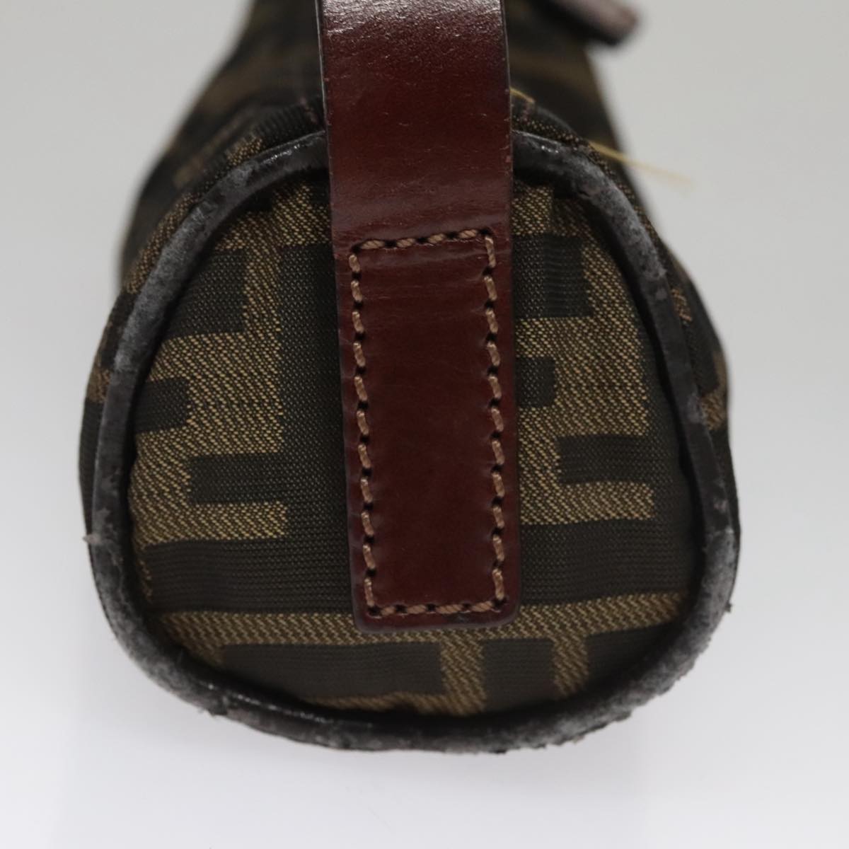 FENDI Zucca Canvas Hand Bag Brown Black yk16671