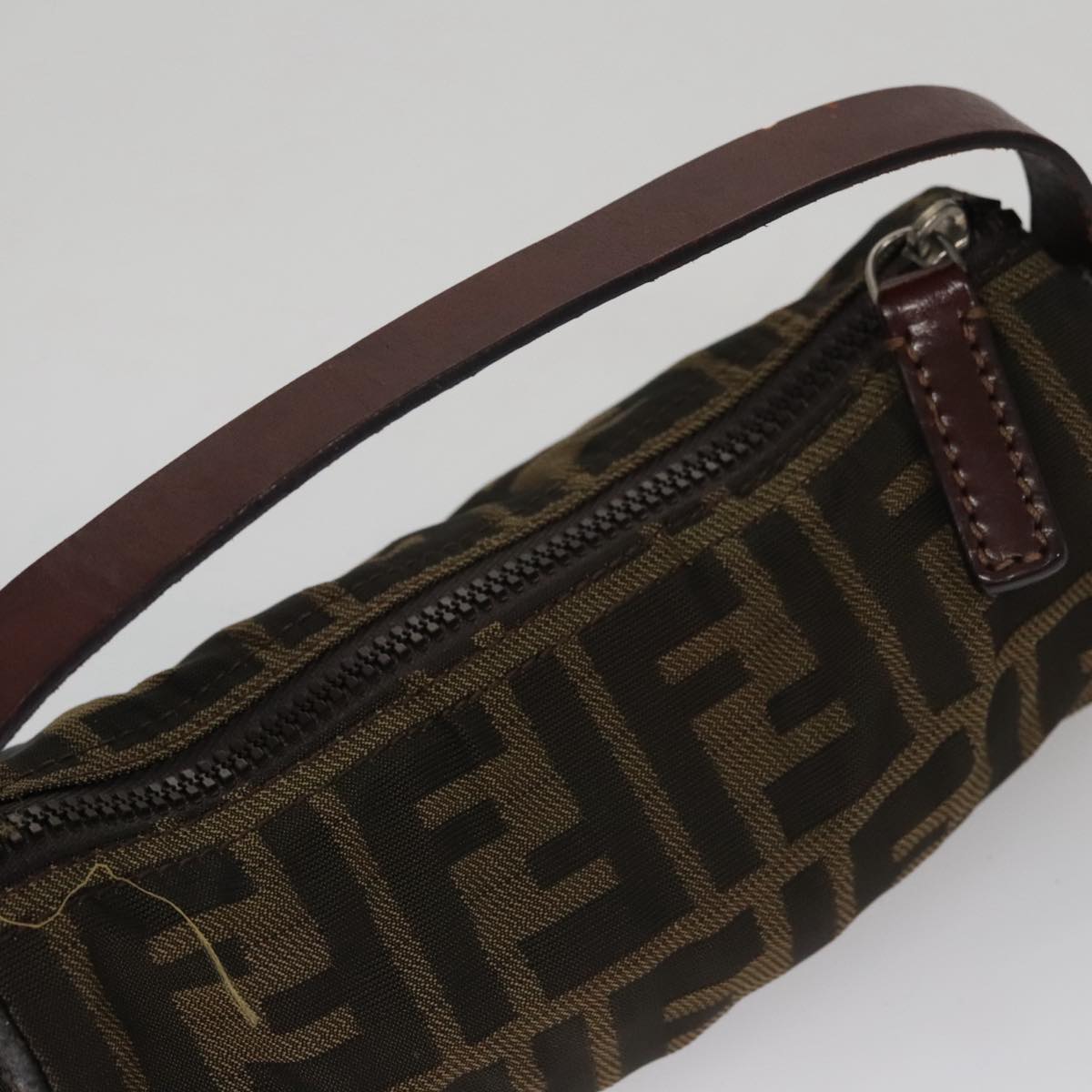 FENDI Zucca Canvas Hand Bag Brown Black yk16671