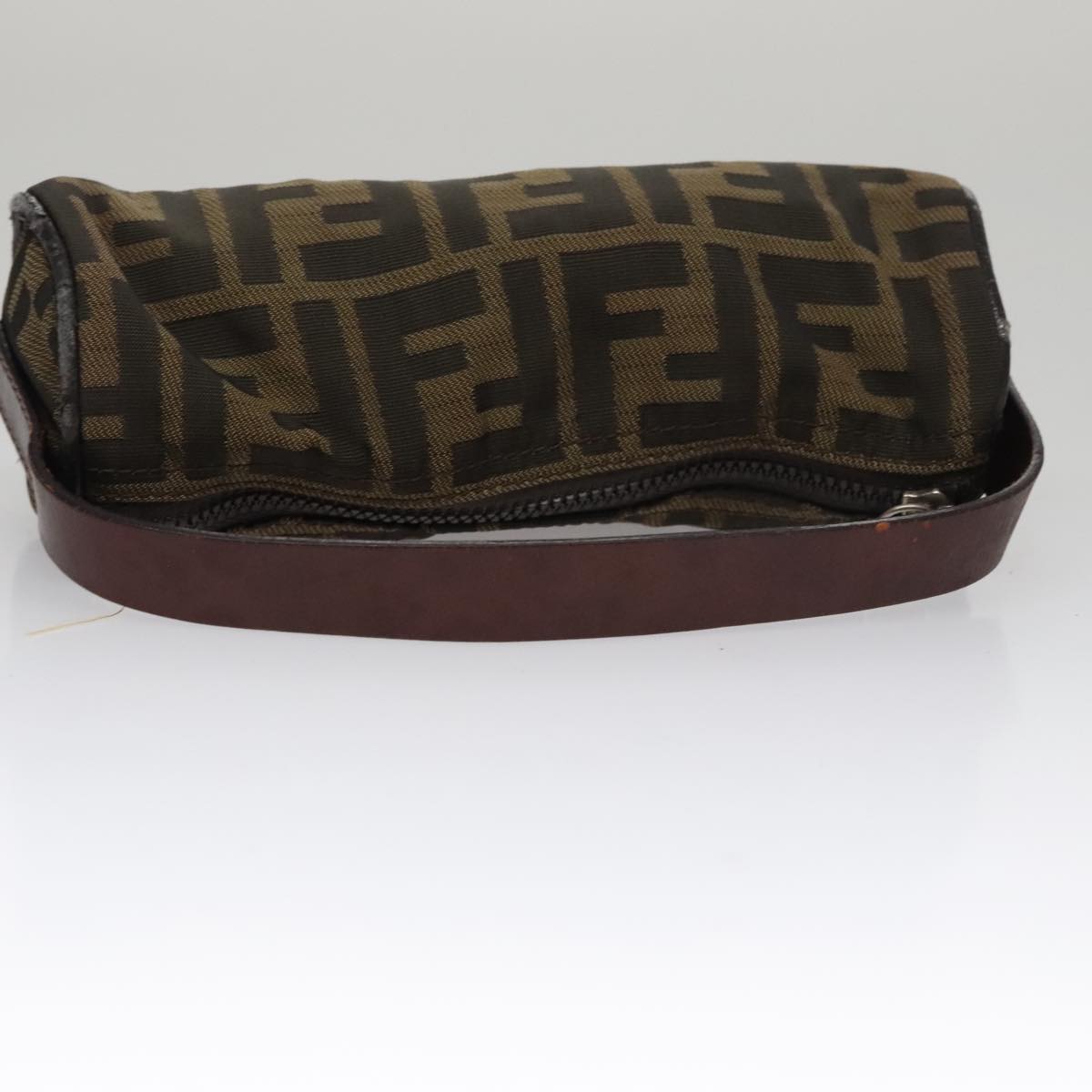 FENDI Zucca Canvas Hand Bag Brown Black yk16671