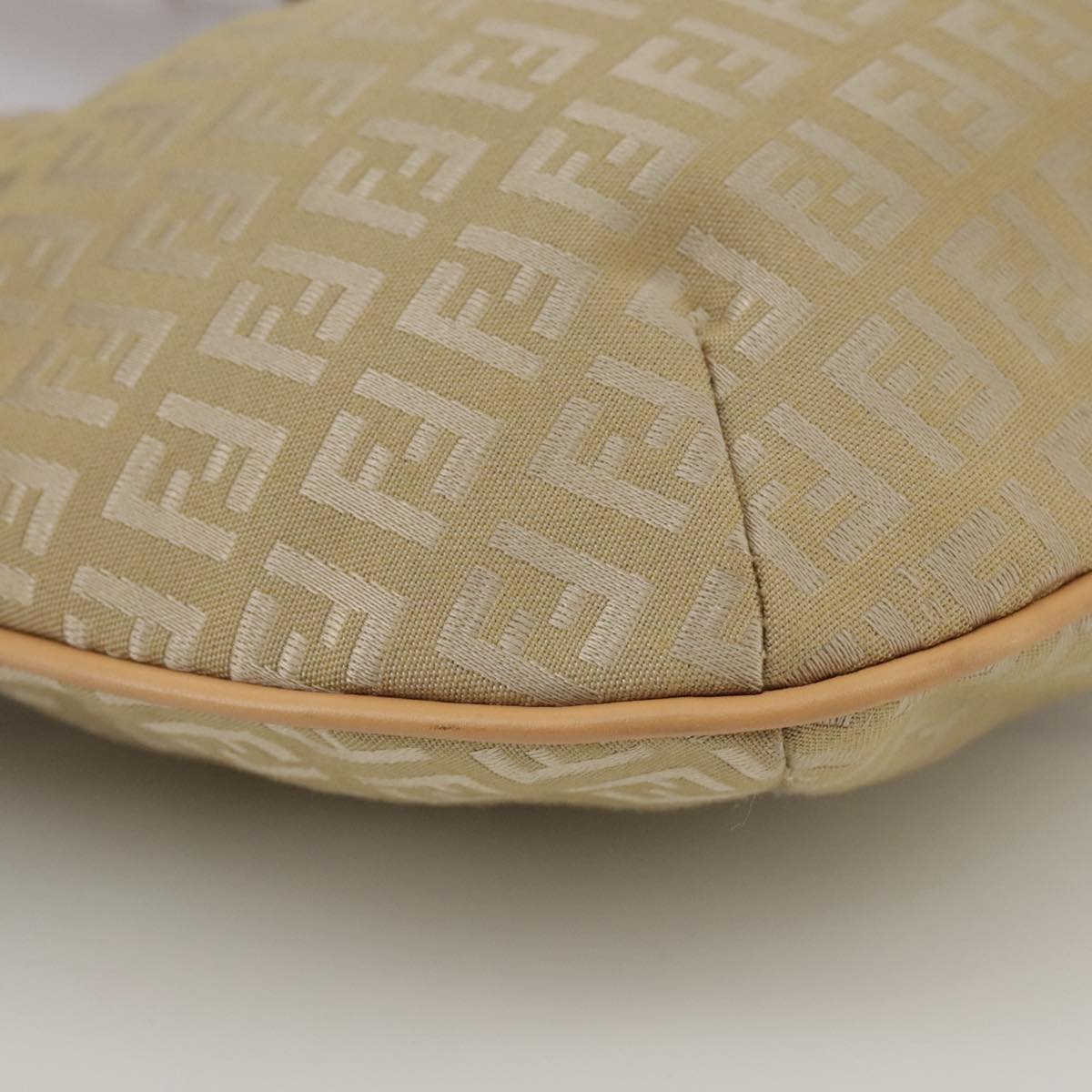 FENDI Zucchino Canvas Shoulder Bag Beige yk16869