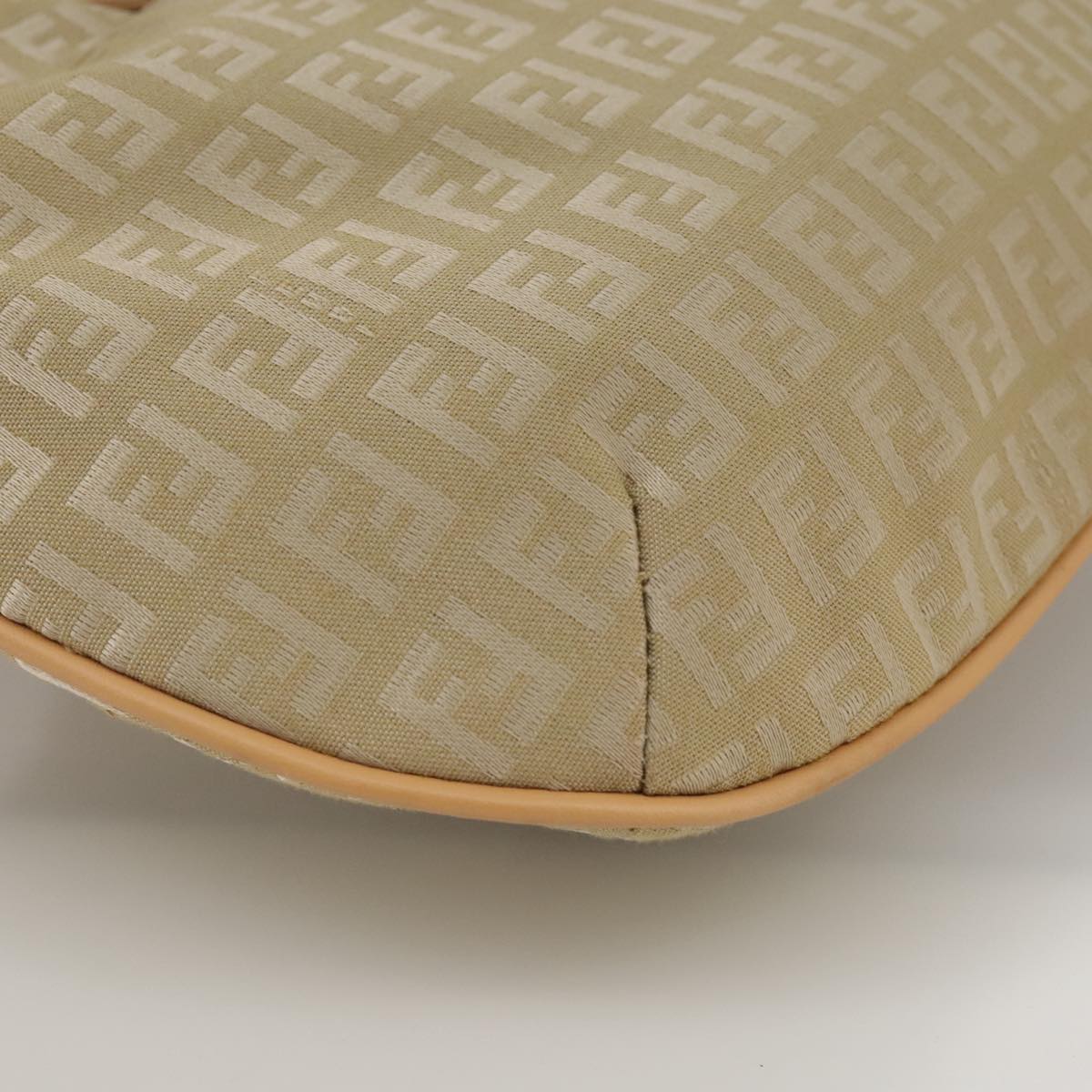 FENDI Zucchino Canvas Shoulder Bag Beige yk16869