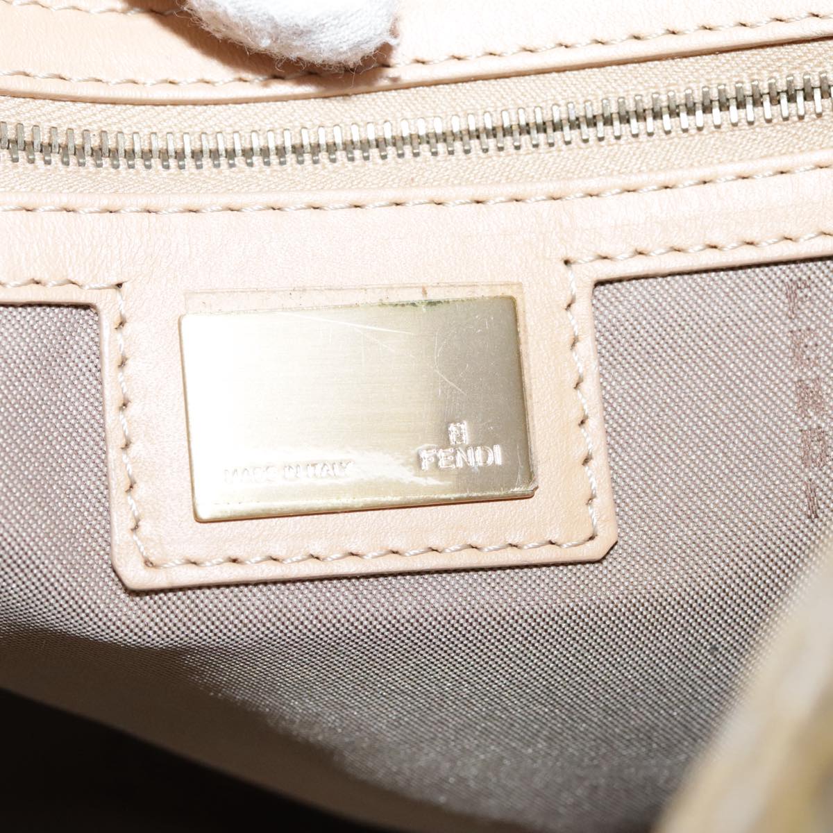FENDI Zucchino Canvas Shoulder Bag Beige yk16869