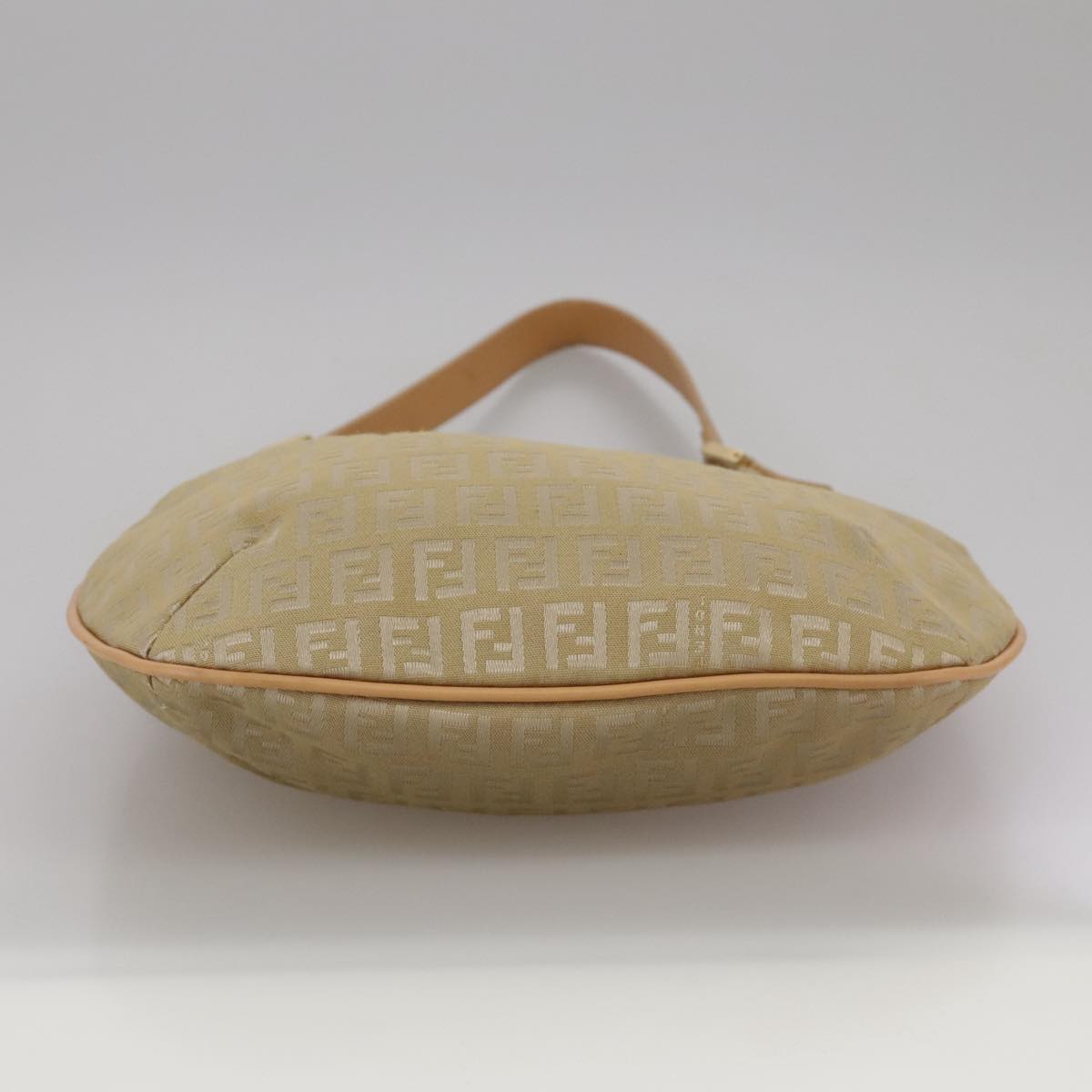 FENDI Zucchino Canvas Shoulder Bag Beige yk16869