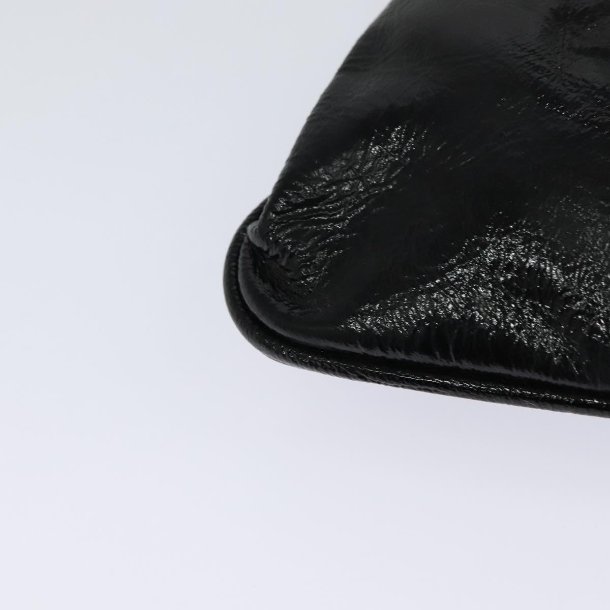 FENDI Gamaguchi Shoulder Bag Patent leather Black yk17026