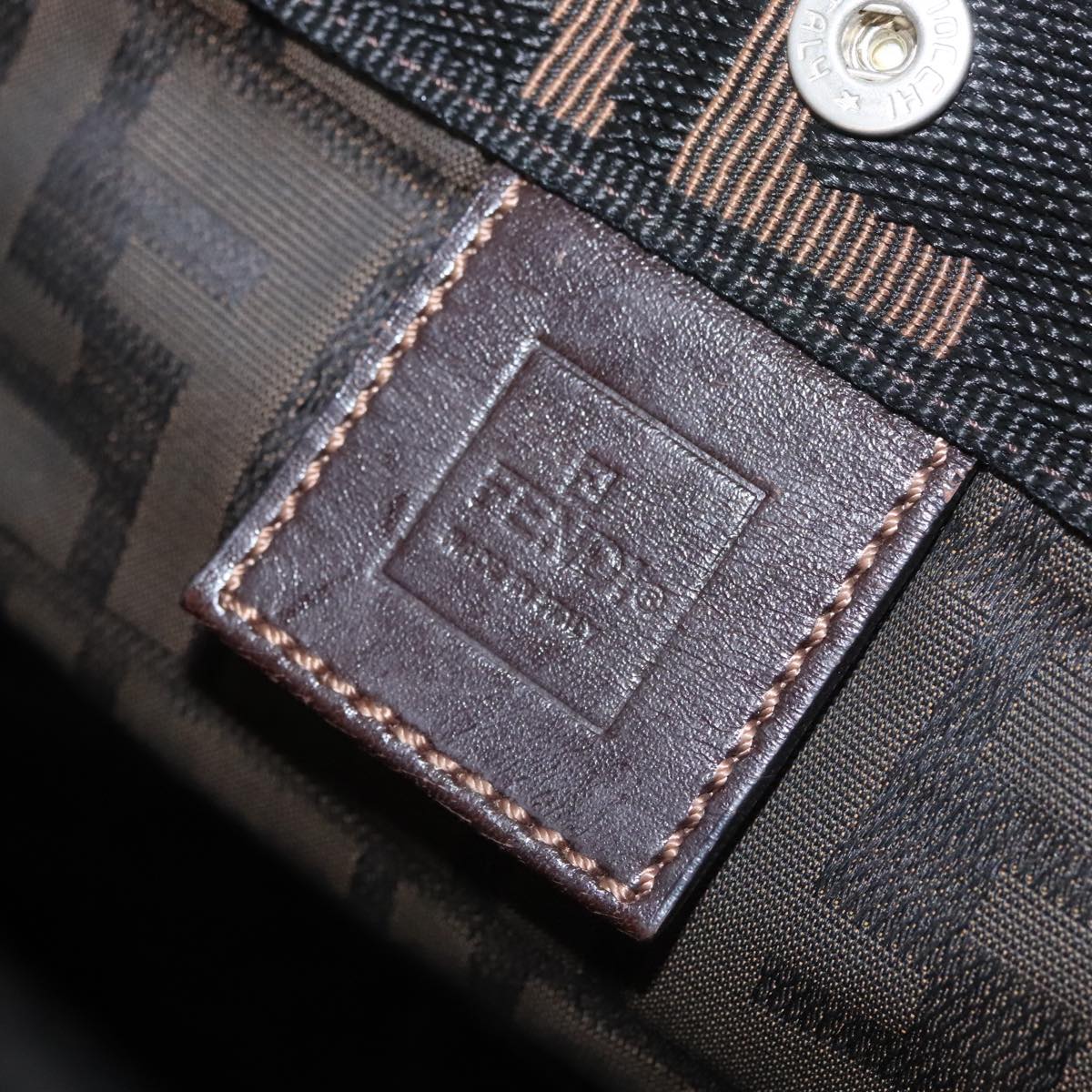 FENDI Zucca Canvas Tote Bag Brown Black yk17054