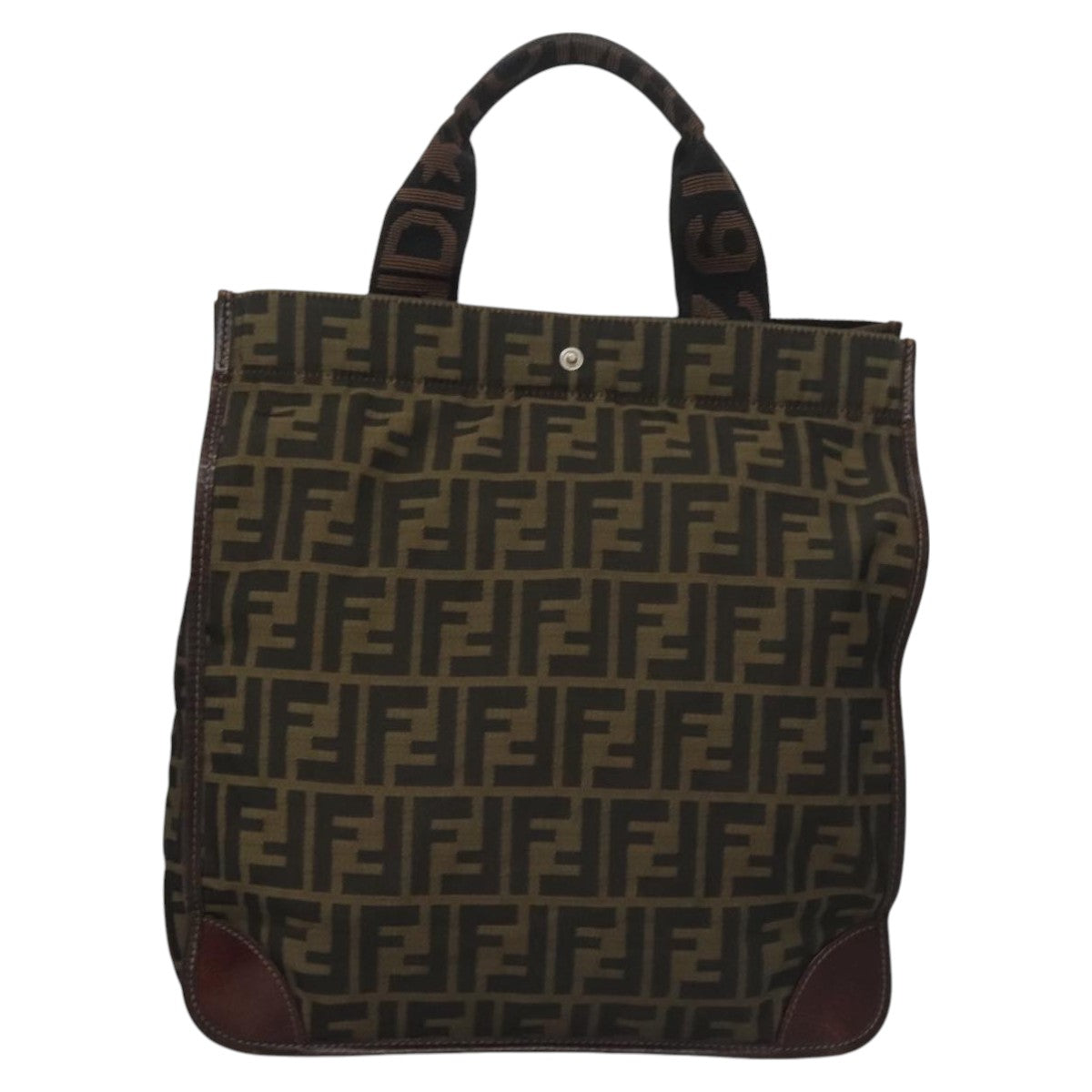 FENDI Zucca Canvas Tote Bag Brown Black yk17054