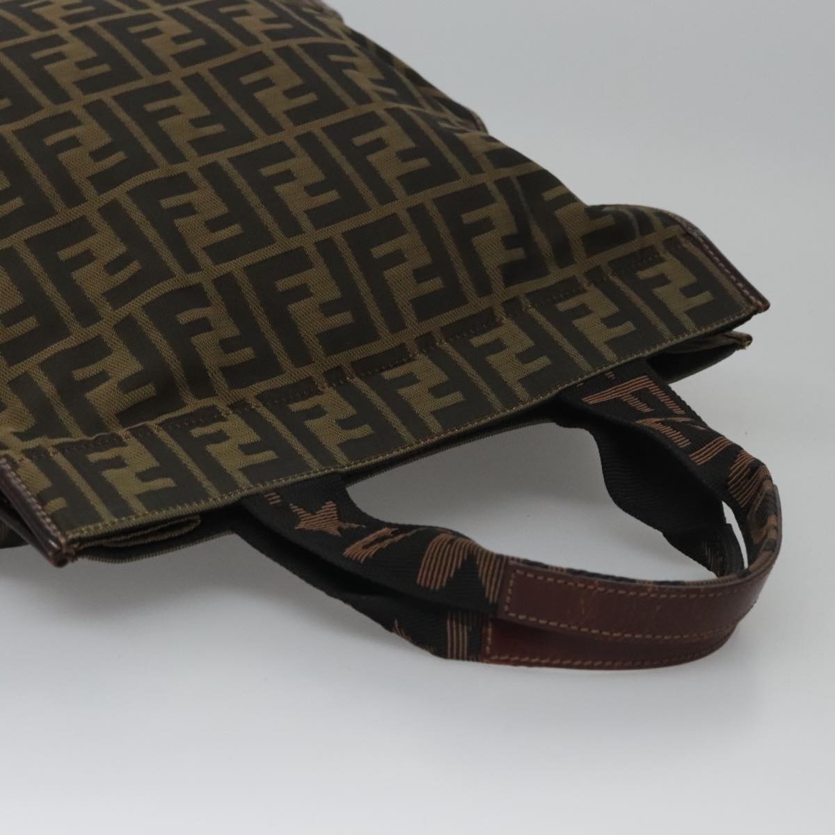 FENDI Zucca Canvas Tote Bag Brown Black yk17054