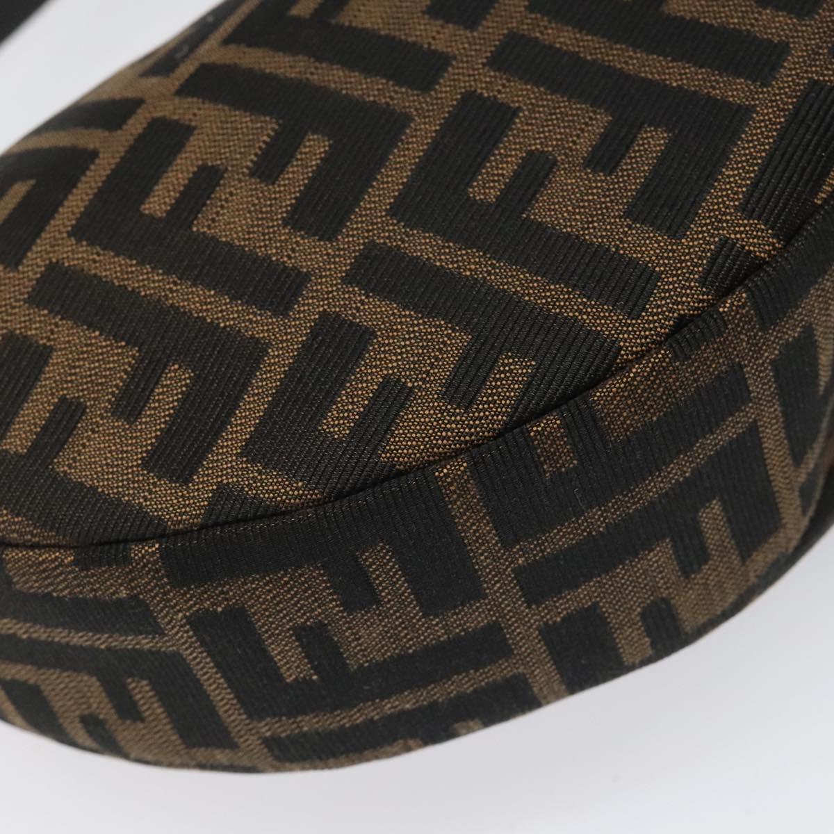 FENDI Zucca Canvas Croissant Shoulder Bag Black Brown yk17081A
