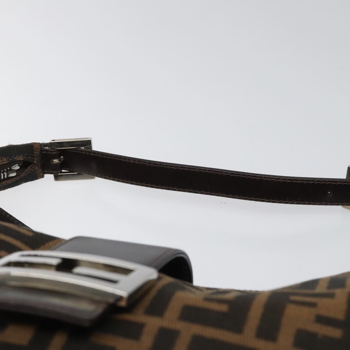 FENDI Zucca Canvas Croissant Shoulder Bag Black Brown yk17081A