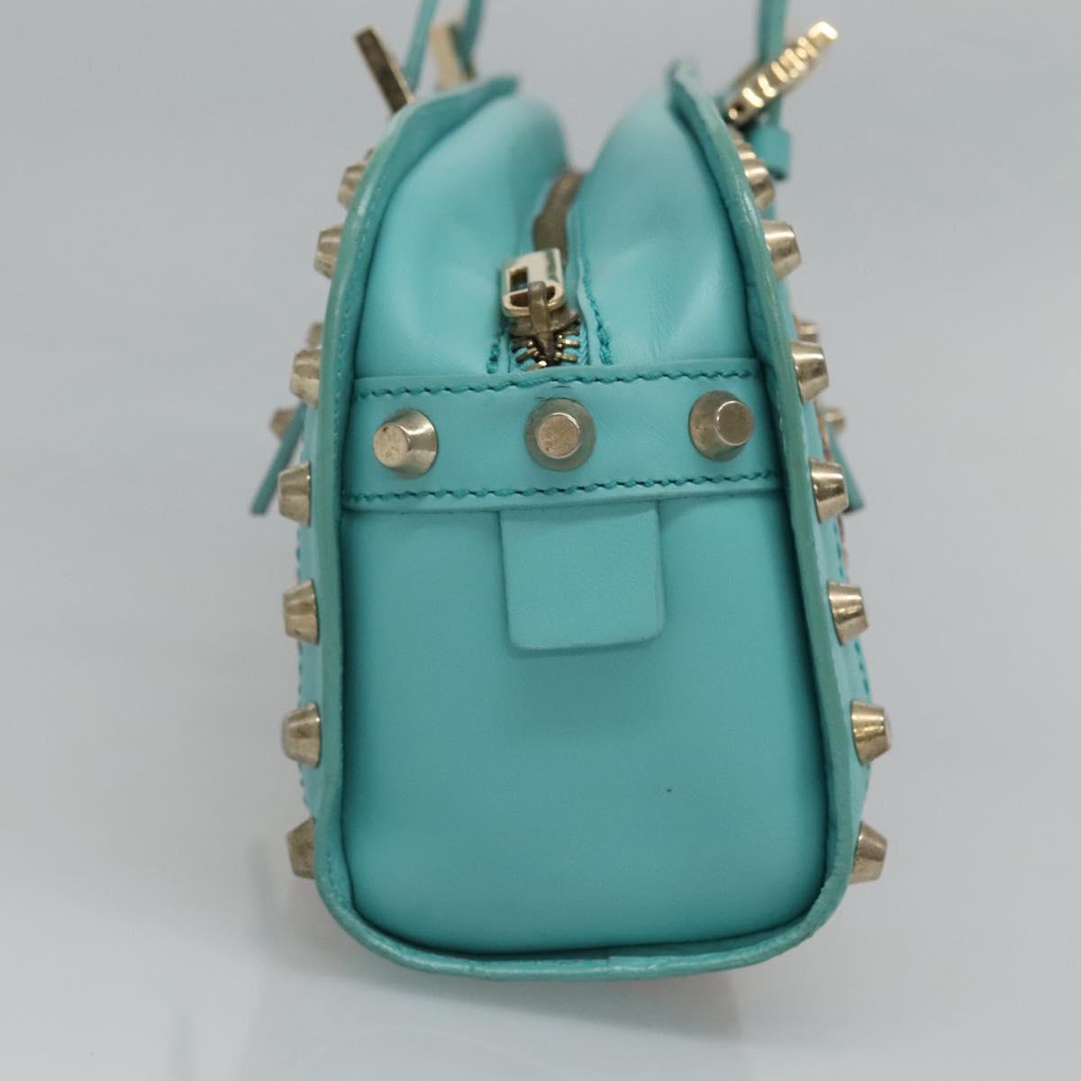 FENDI Studs Hand Bag Straw Beige Gold yk17312