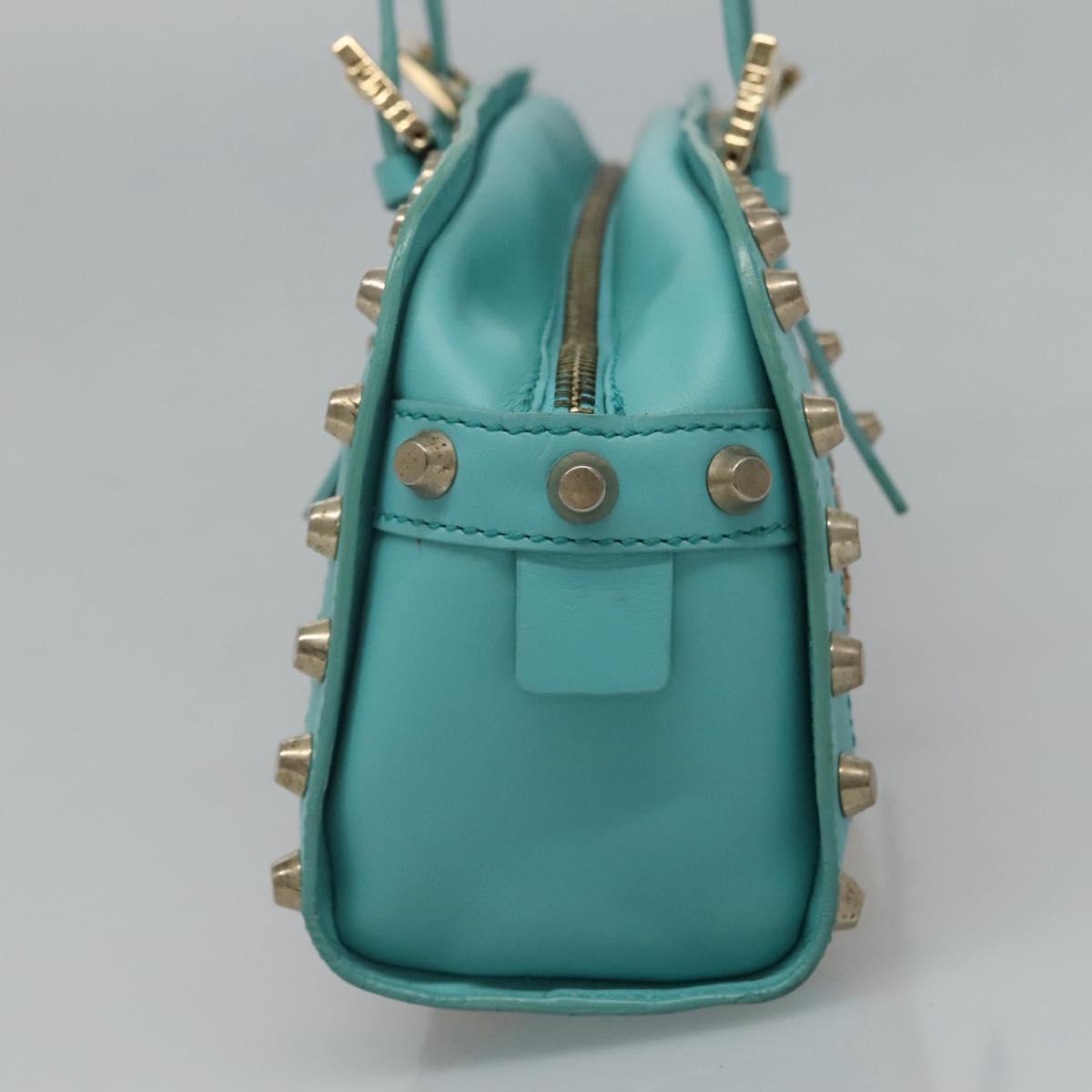 FENDI Studs Hand Bag Straw Beige Gold yk17312