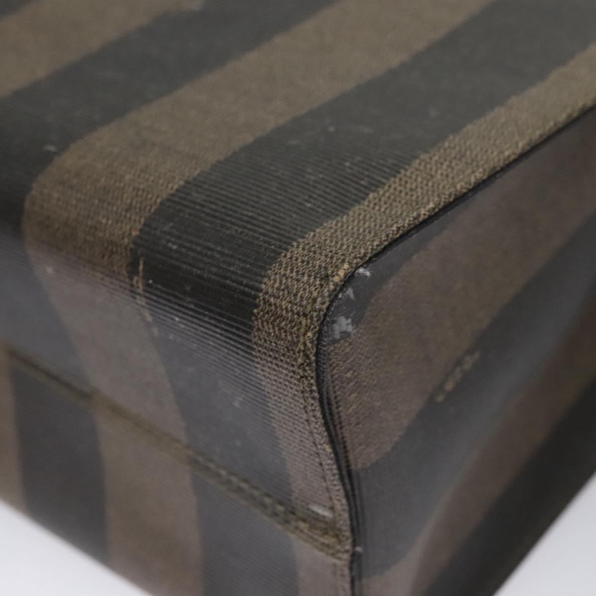FENDI Pecan Canvas Tote Bag Brown Black yk17395