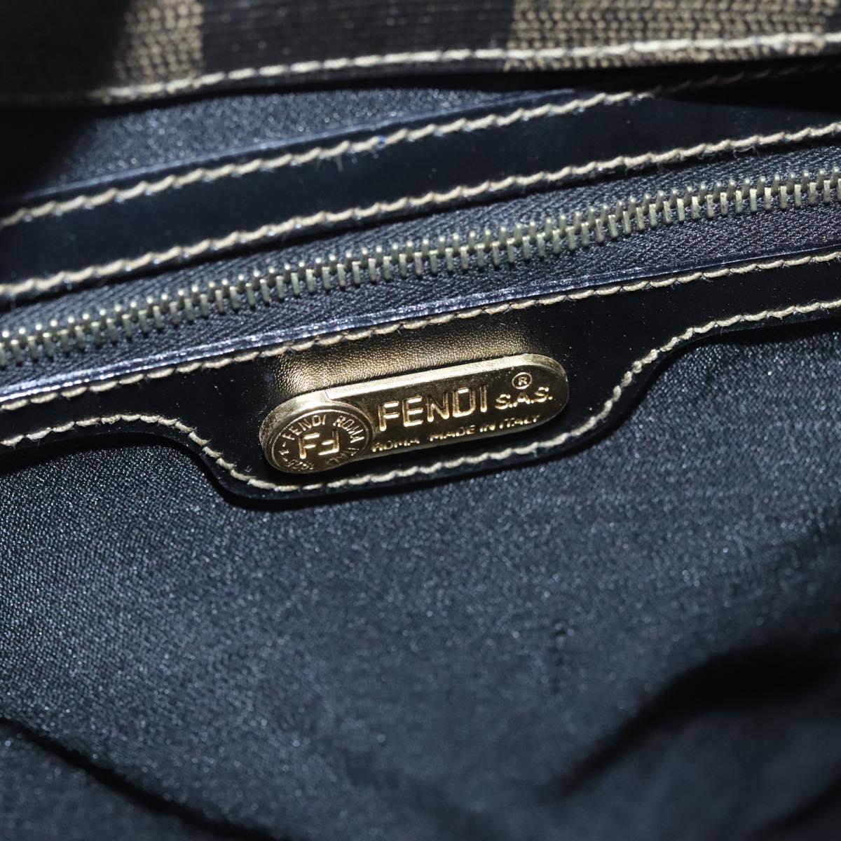 FENDI Pecan Canvas Tote Bag Brown Black yk17395