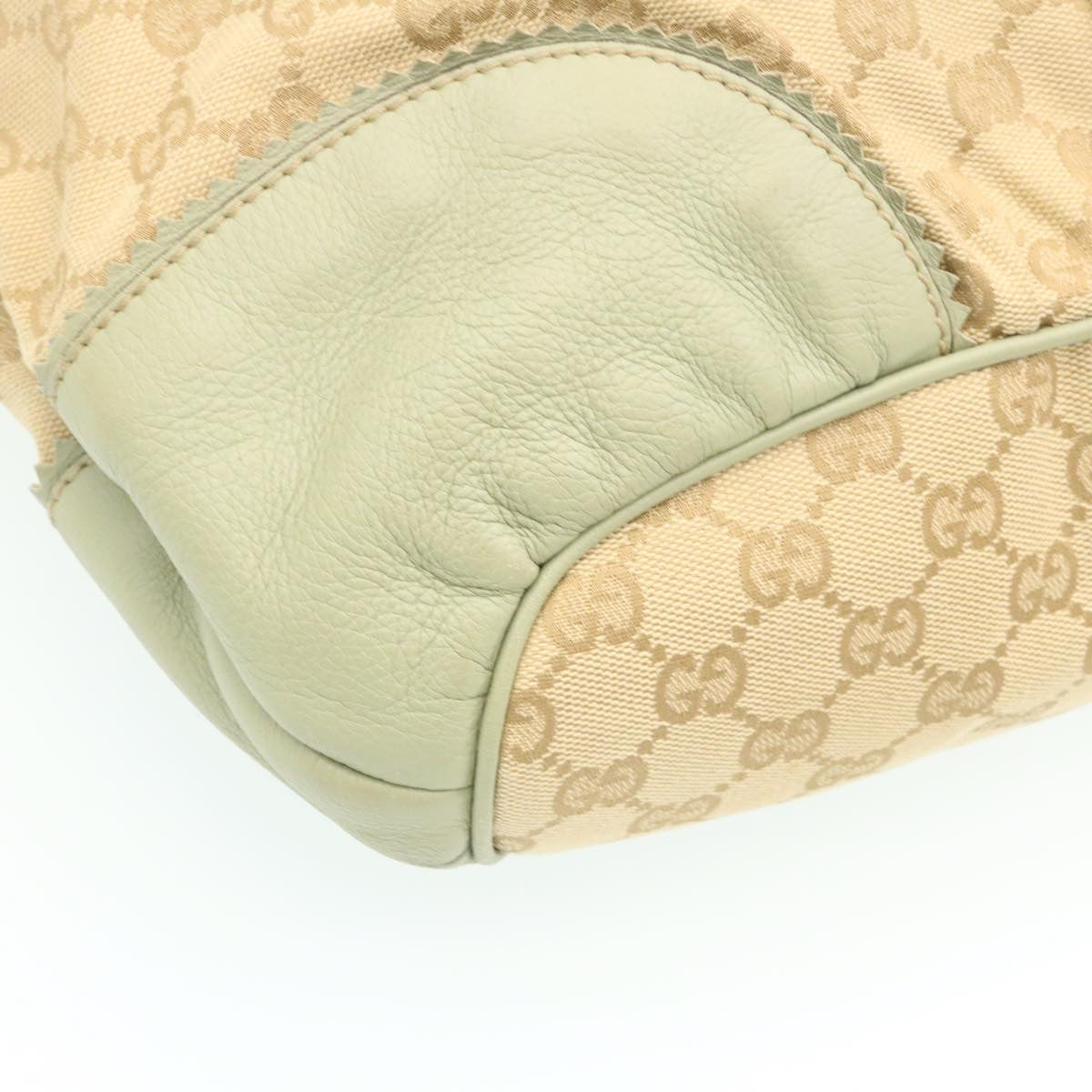 GUCCI GG Canvas Fringe Hand Bag Canvas Beige yk3150
