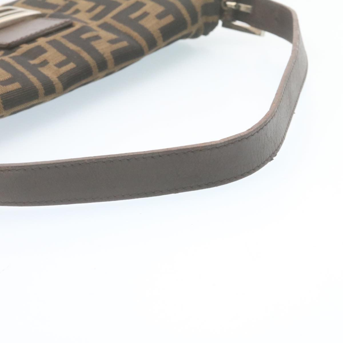 FENDI Zucca Canvas Mamma Baguette Shoulder Bag Brown Black yk3888A