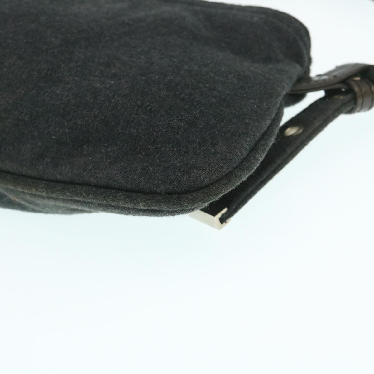 FENDI Mamma Baguette Shoulder Bag Canvas Gray yk4088