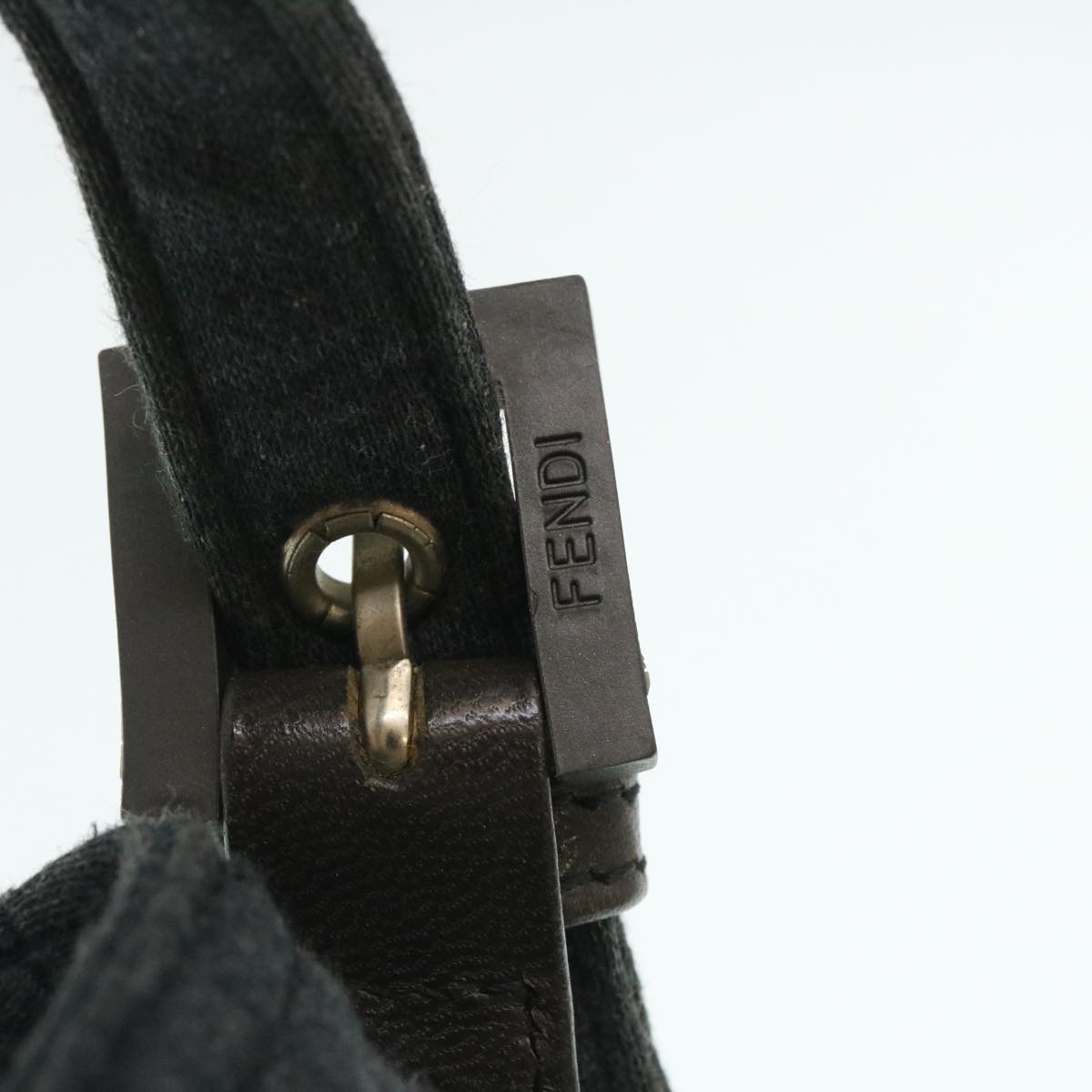 FENDI Mamma Baguette Shoulder Bag Canvas Gray yk4088