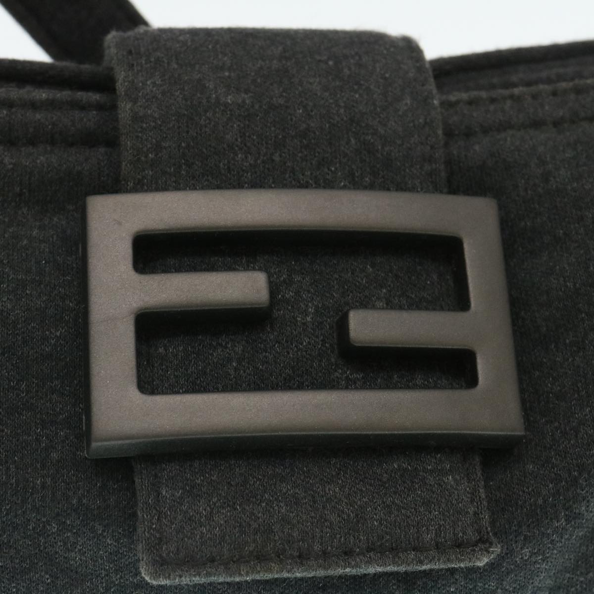 FENDI Mamma Baguette Shoulder Bag Canvas Gray yk4088