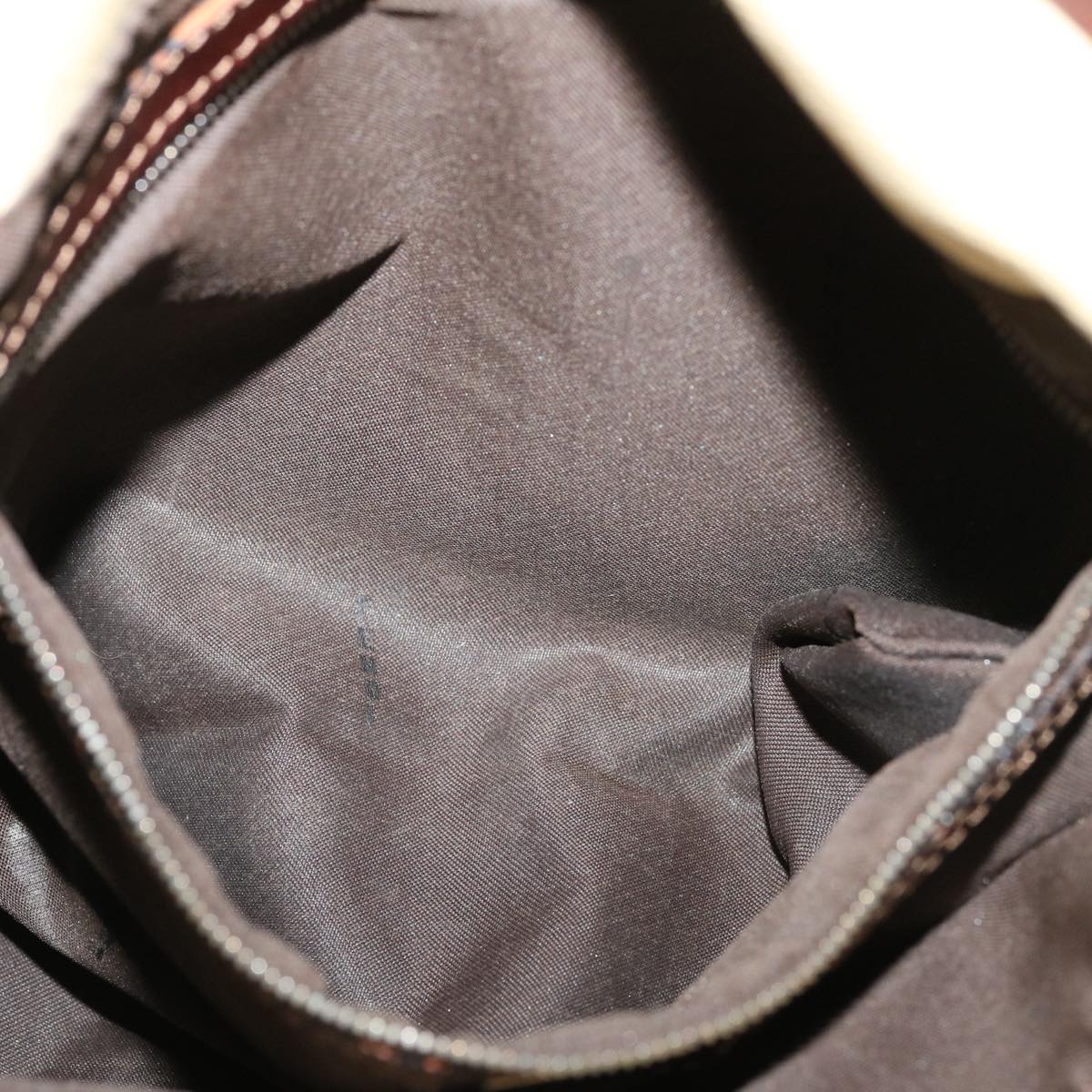 FENDI Mamma Baguette Shoulder Bag Canvas Beige yk4541