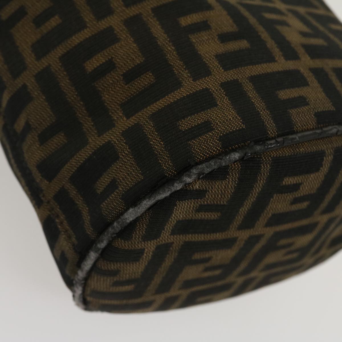 FENDI Zucca Canvas Mamma Baguette Shoulder Bag Brown Black yk4561