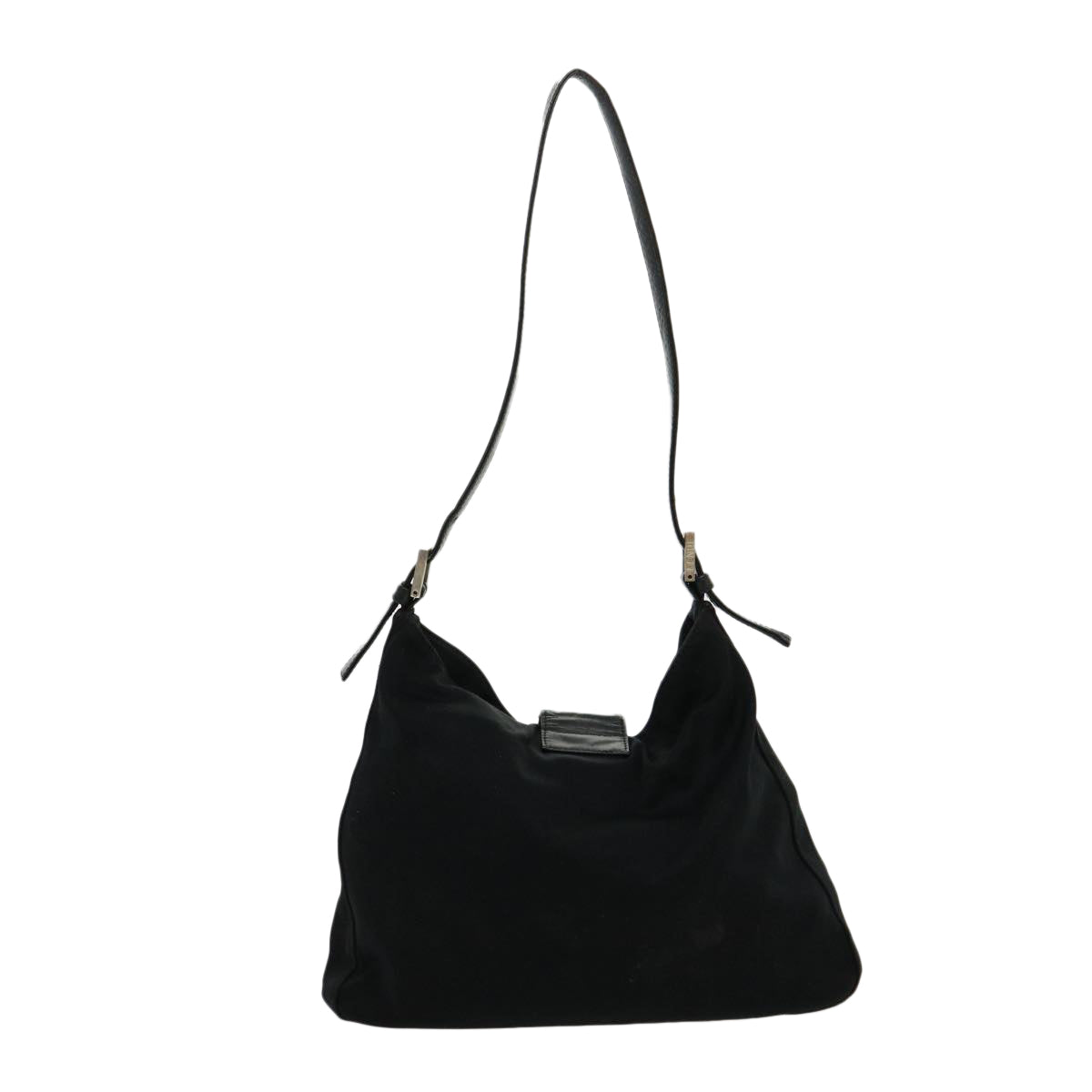 FENDI Mamma Baguette Shoulder Bag Nylon Black yk4679