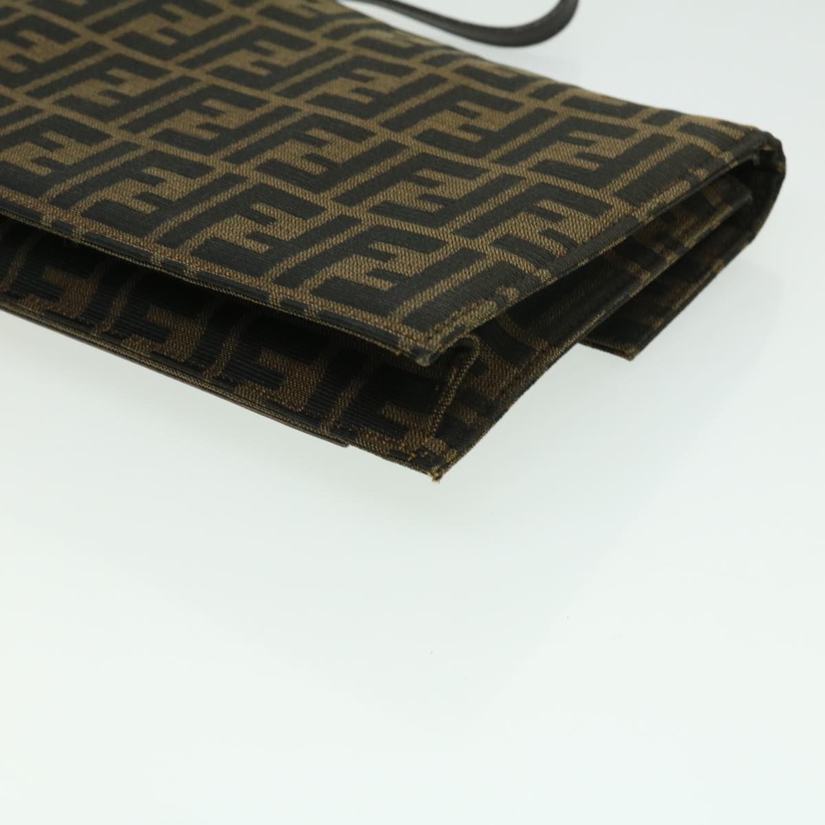 FENDI Zucca Canvas Clutch Bag Brown yk5039