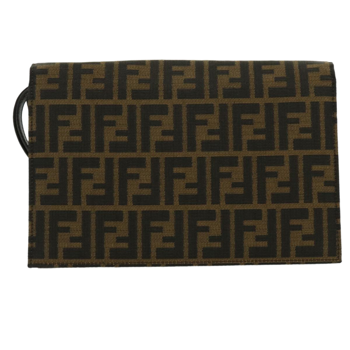FENDI Zucca Canvas Clutch Bag Brown yk5039