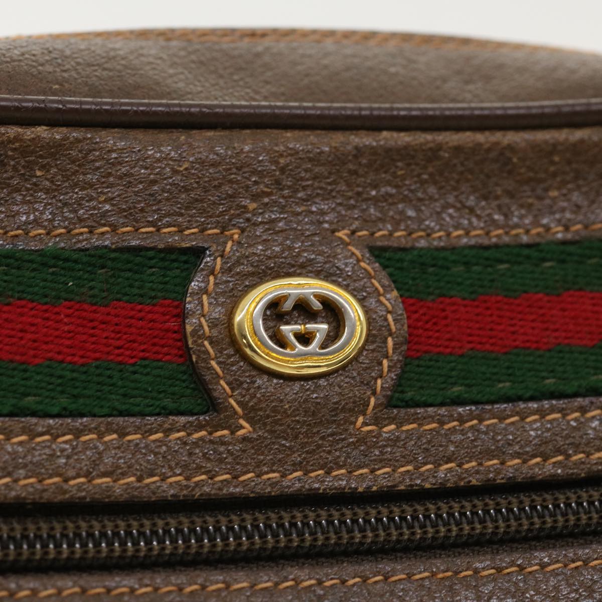 GUCCI GG Canvas Web Sherry Line Shoulder Bag Beige Red Green yk5362