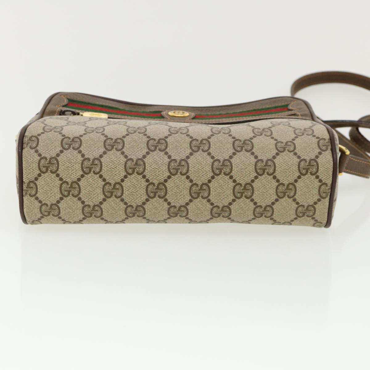 GUCCI GG Canvas Web Sherry Line Shoulder Bag Beige Red Green yk5362