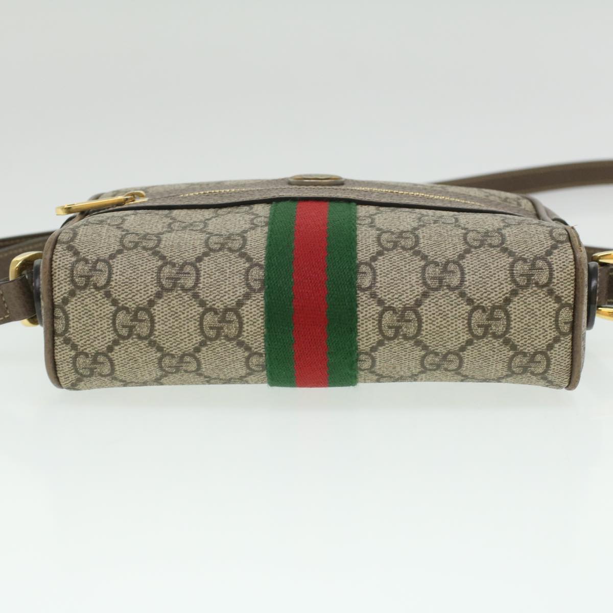 GUCCI Web Sherry Line GG Canvas Shoulder Bag PVC Leather 517350 yk5636
