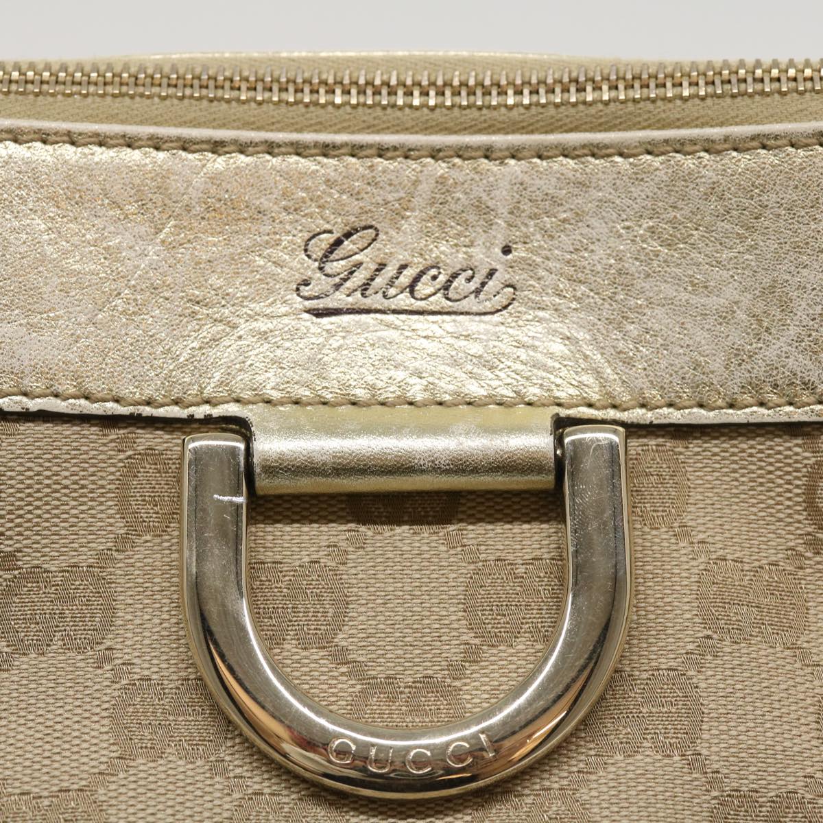 GUCCI GG Canvas Abbey Tote Bag Beige Champagne Gold 189831 yk5652