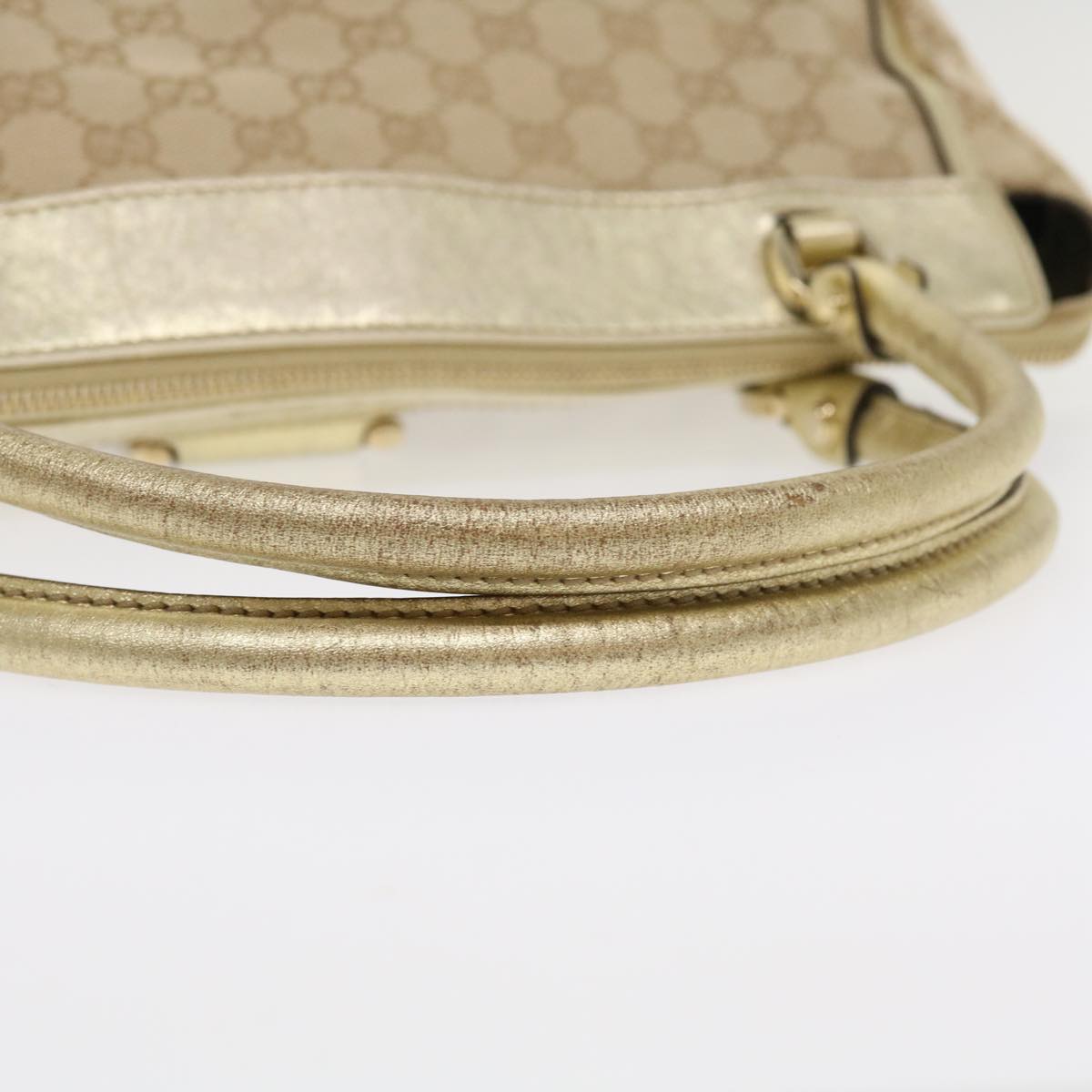 GUCCI GG Canvas Abbey Tote Bag Beige Champagne Gold 189831 yk5652