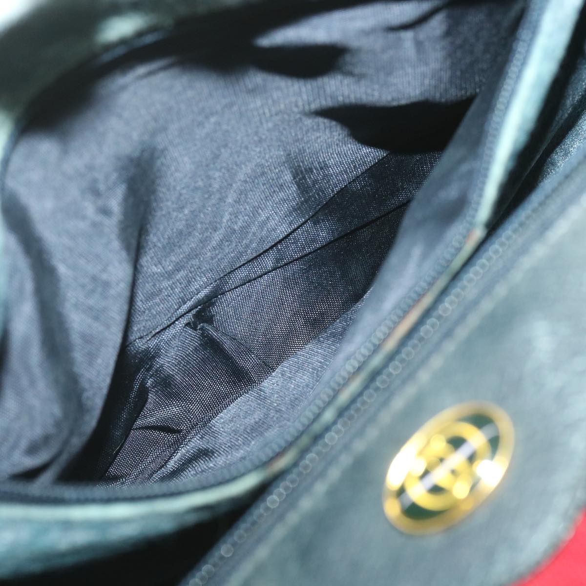 GUCCI Sherry Line GG Canvas Boston Bag PVC Leather Navy Red yk5679B