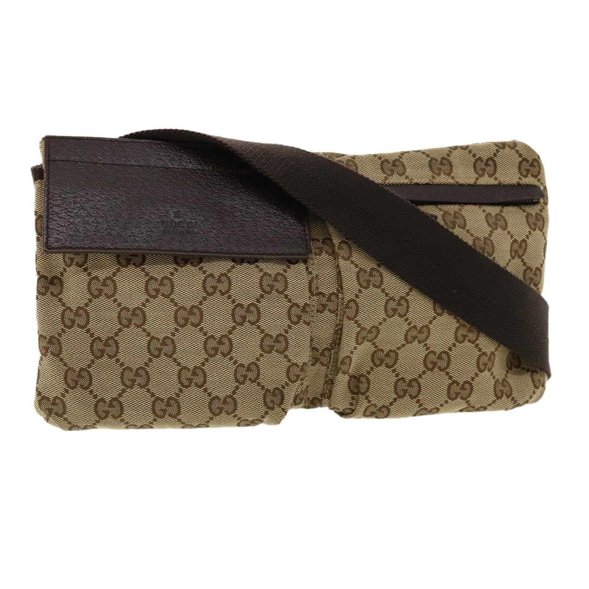 GUCCI GG Canvas Waist Bag Beige 28566 yk5898