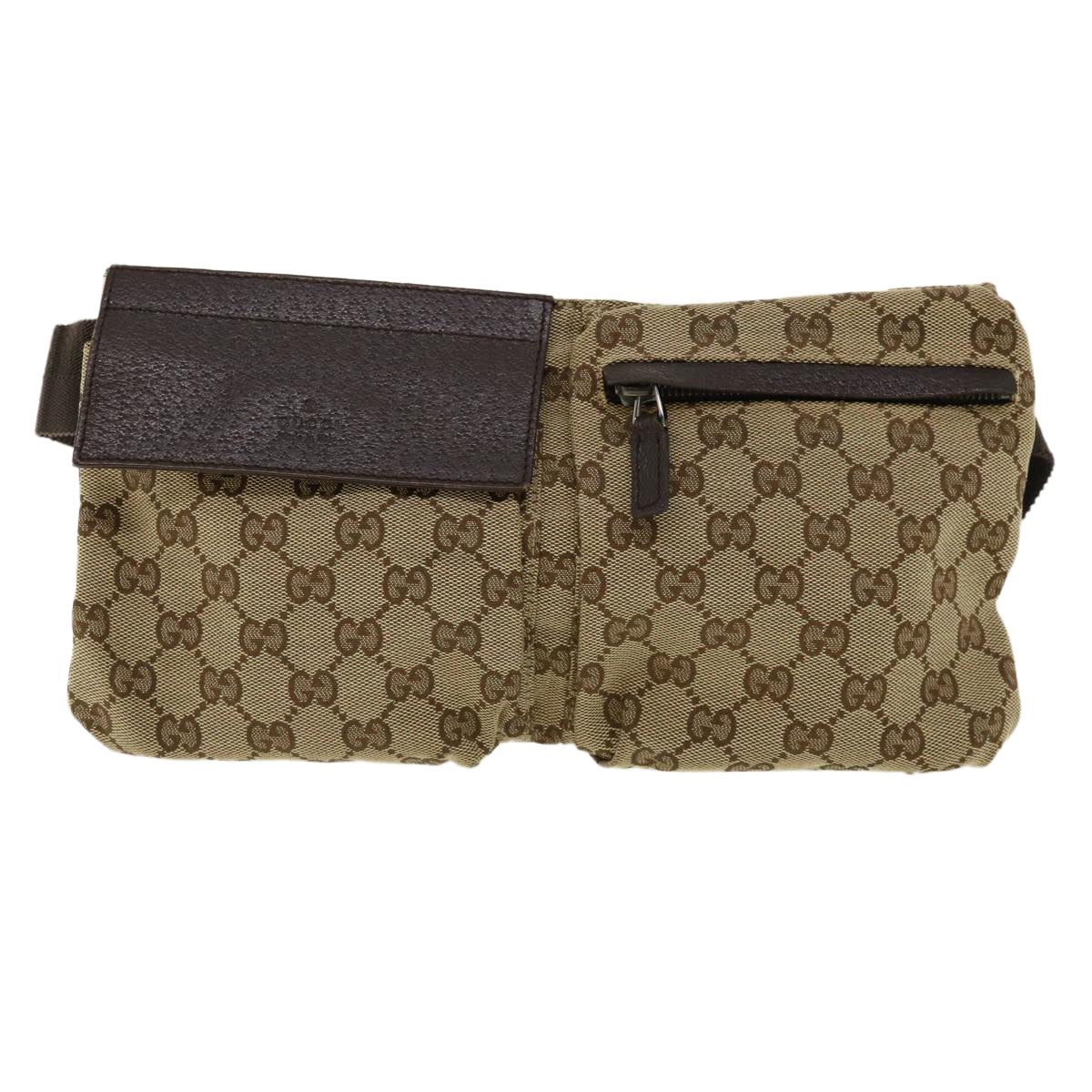 GUCCI GG Canvas Waist Bag Beige 28566 yk5898