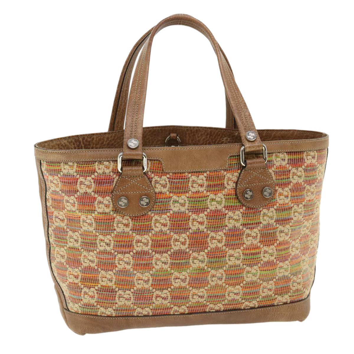 GUCCI GG Canvas Paglia GG Sunset Tote Bag Red 232973 yk5954