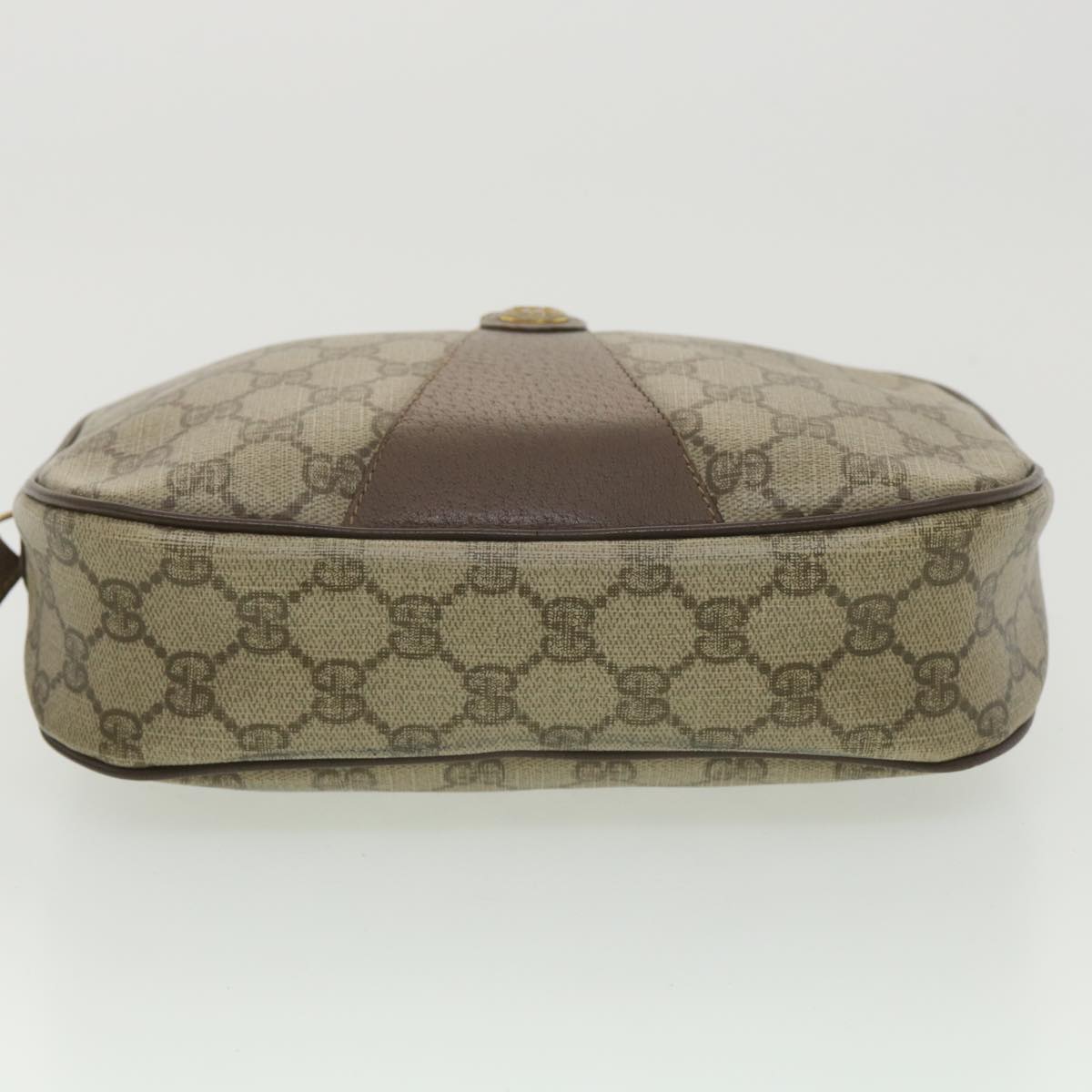 GUCCI GG Canvas Web Sherry Line Clutch Bag PVC Leather Beige Red yk5995