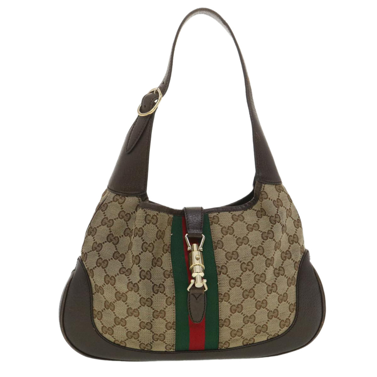 GUCCI Web Sherry Line GG Canvas Jackie Shoulder Bag Beige 153696 yk6048